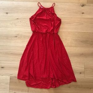 Maggy London Red Eyelet Dress